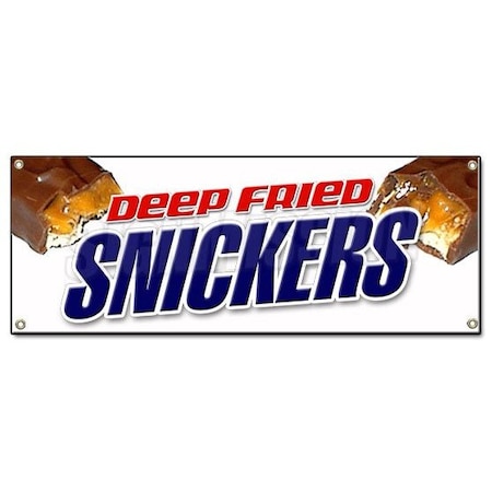 Signmission DEEP FRIED SNICKERS BANNER SIGN warm fresh candy bar fryed stick candybars B-Deep Fried Snickers